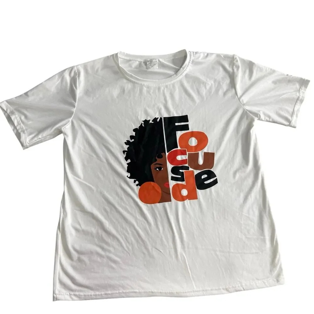 Focused Tshirt - Unisex - In White Size XL
